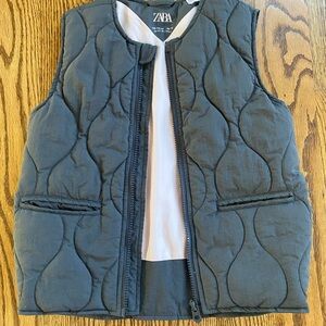Zara Charcoal Quilted Kids Vest